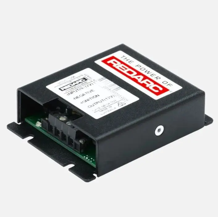 A black box with red lettering on it.